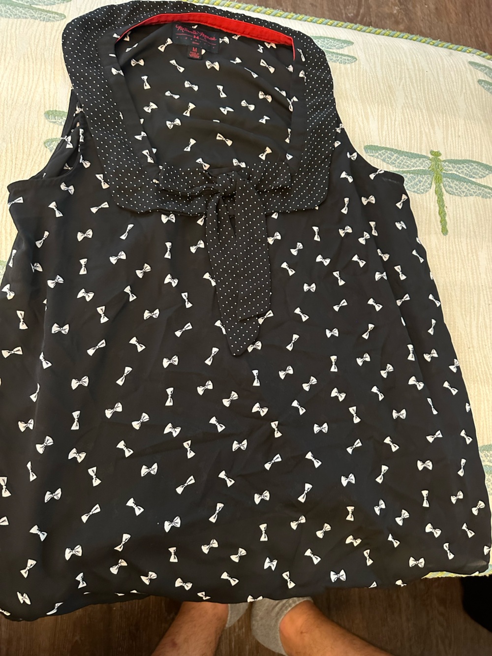 Disney Black Bow Print Sleeveless Blouse: Minnie Mouse Signature Collection
